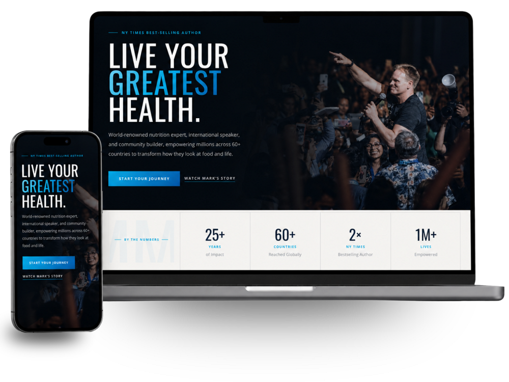 Mark MacDonald custom FitHive website on desktop and mobile