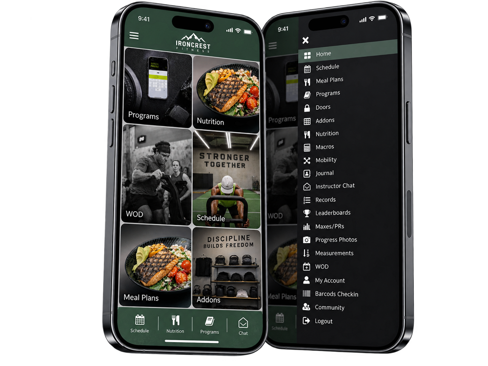 Custom branded member app mockup